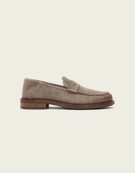 AllSaints Bloom soft suede leather loafers in brown - view 1