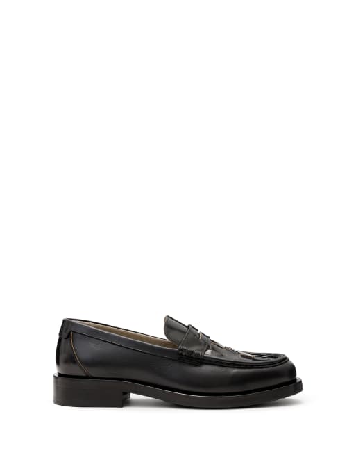 AllSaints – Bloom – Web-Loafer in Schwarz