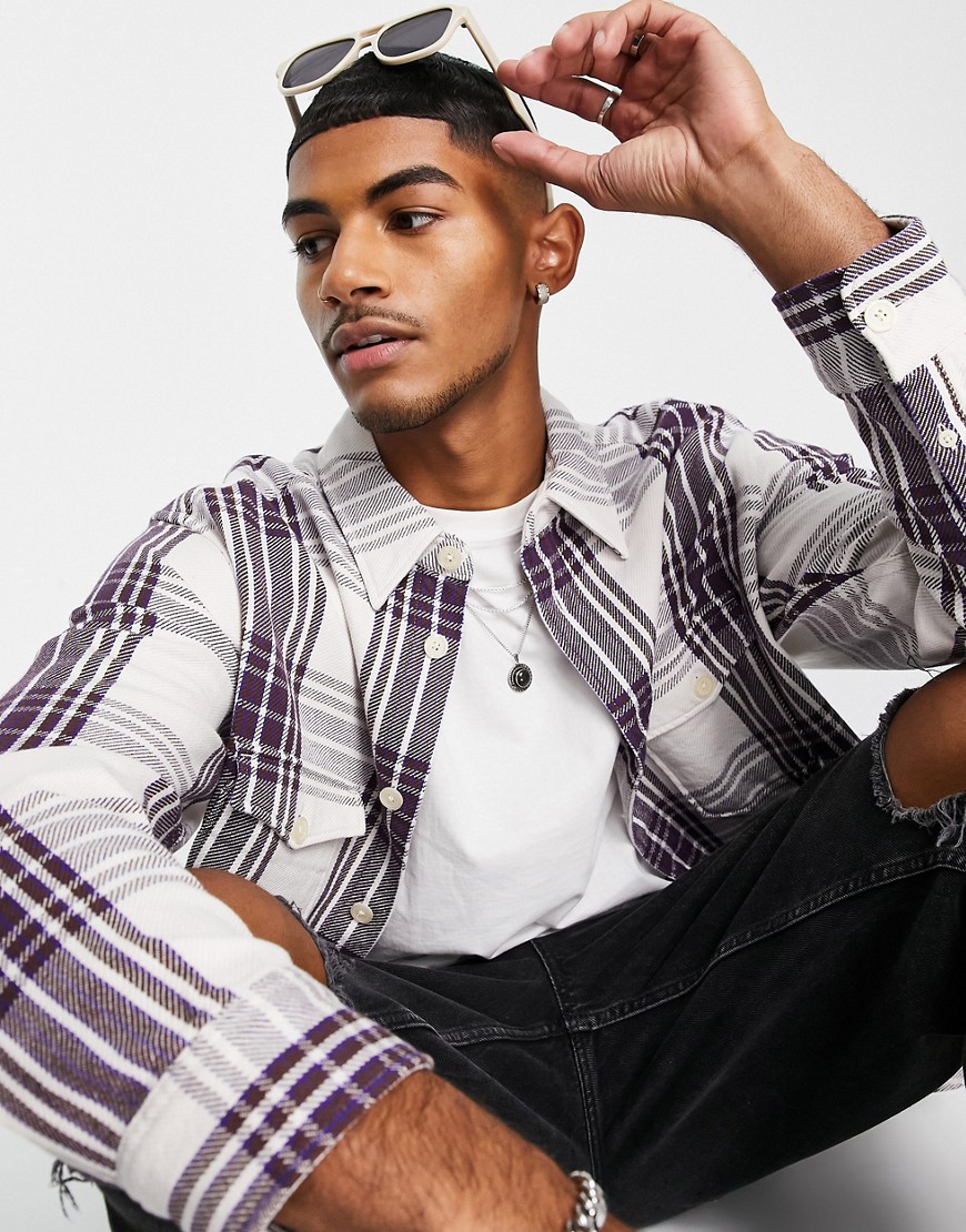AllSaints bluefield checked shirt in multi-White