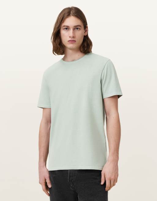 AllSaints – Bodega – T-Shirt in Mineralgrün mit Rundhalsausschnitt