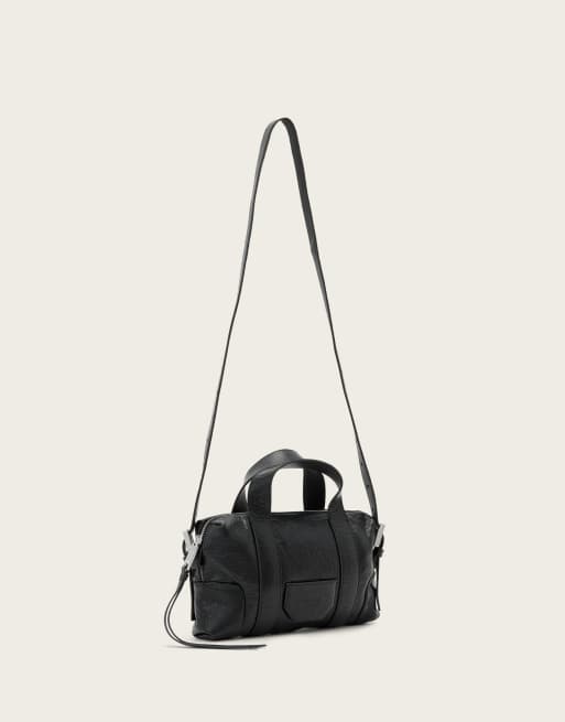 AllSaints - bolso bandolera compacto Ares en negro/plata, 4 de 6