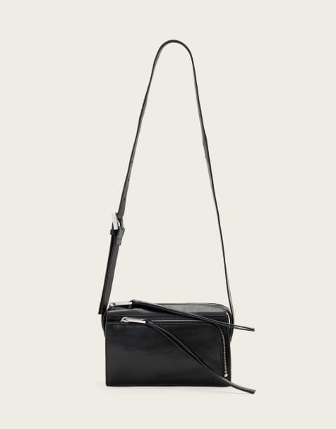 AllSaints - bolso bandolera tipo cartera Marlo de cuero negro - view 1