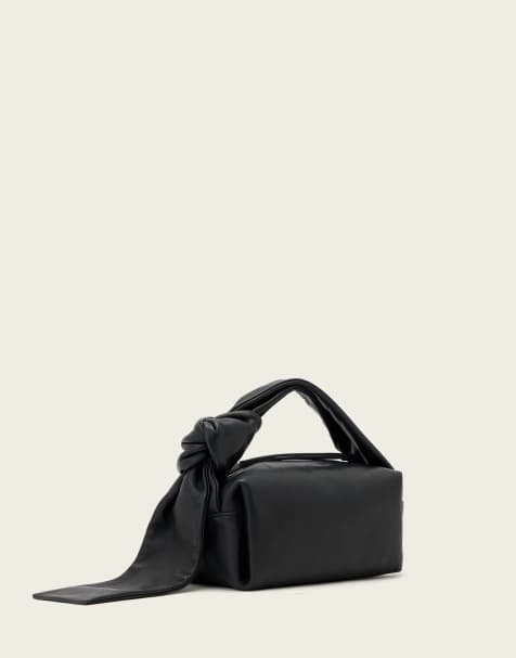 AllSaints - Bolso de hombro Effie Knot de piel micro en negro - view 1