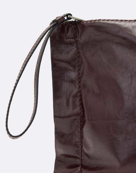 AllSaints - bolso de piel Lutece en rojo burdeos - view 1