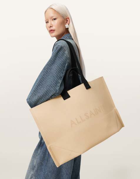 AllSaints - Bolso tote blanco hueso con logo de punto Lutece - view 1