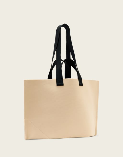 AllSaints - Bolso tote blanco hueso con logo de punto Lutece, 4 de 4