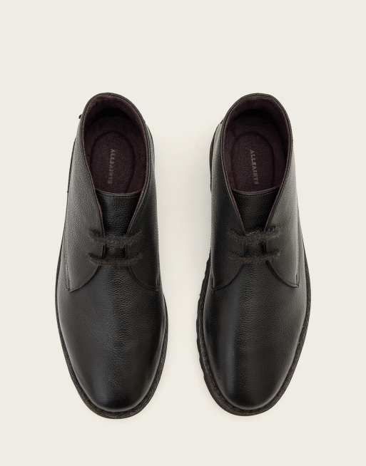 AllSaints - Botines Chukka de cuero con cordones en marrón oscuro, 4 de 4
