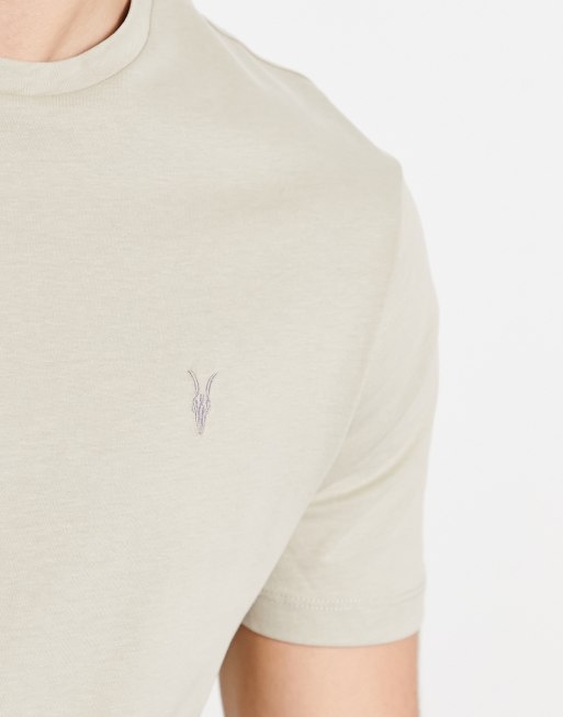 AllSaints Brace 3 pack brushed cotton t-shirts in sage green / white / pink, 3 of 4
