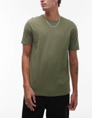 AllSaints Brace 3-pack brushed cotton t-shirts in white green black - view 1