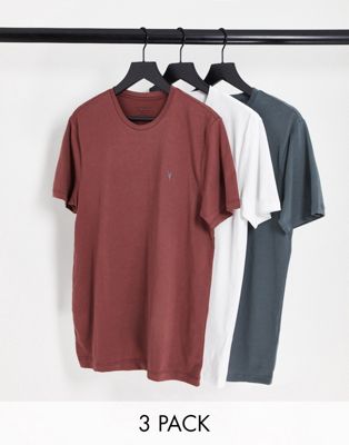 AllSaints Brace 3 pack t-shirts in multi