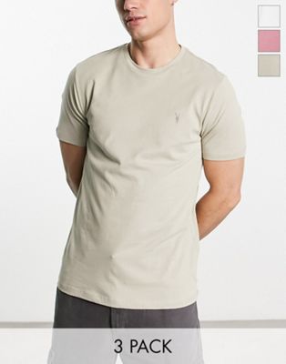 AllSaints Brace 3 pack t-shirts in multi - ASOS Price Checker