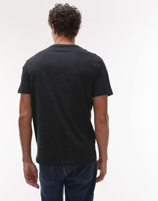 AllSaints – Brace – 3er-Pack T-Shirts in Schwarz aus gebürsteter Baumwolle, 4 von 4