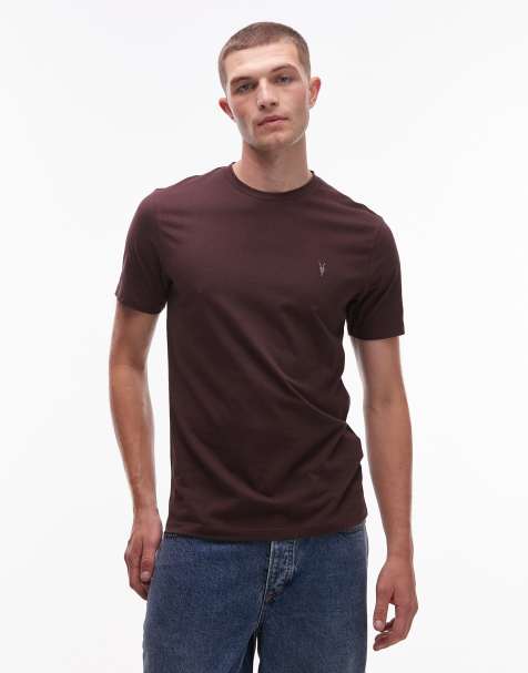 Allsaints brace t-shirt in oxbllood - BURGUNDY