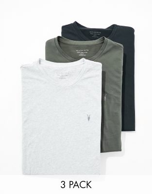 Allsaints Brace Brushed Cotton T-shirt 3-pack In Multi