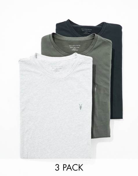 AllSaints Brace brushed cotton T-shirt 3-pack in multi - view 1