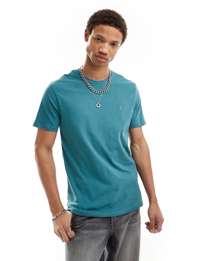 AllSaints Brace brushed cotton t-shirt in blue