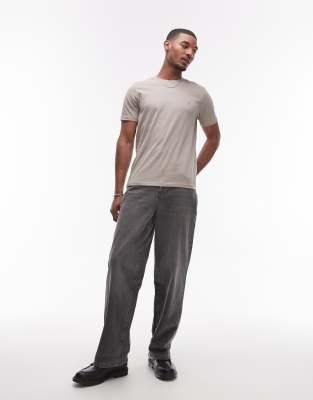 Shop Allsaints Brace Brushed Cotton T-shirt In Black