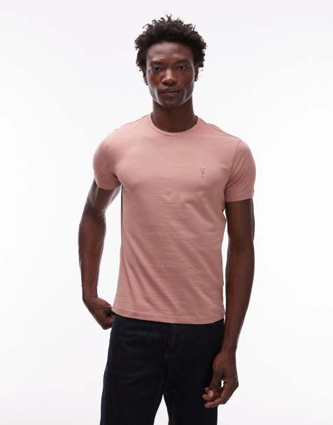 AllSaints Brace brushed cotton t-shirt in cleo pink