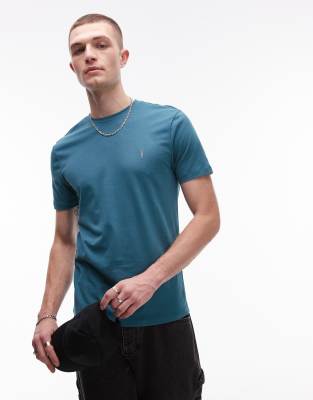 Brace brushed cotton T-shirt in dusty blue