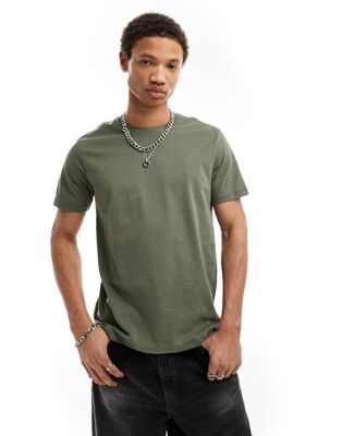 AllSaints Brace brushed cotton t-shirt in green