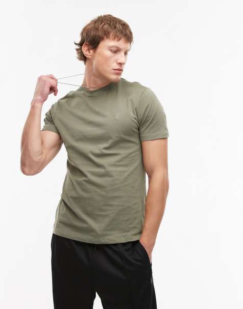 AllSaints Brace brushed cotton t-shirt in light green