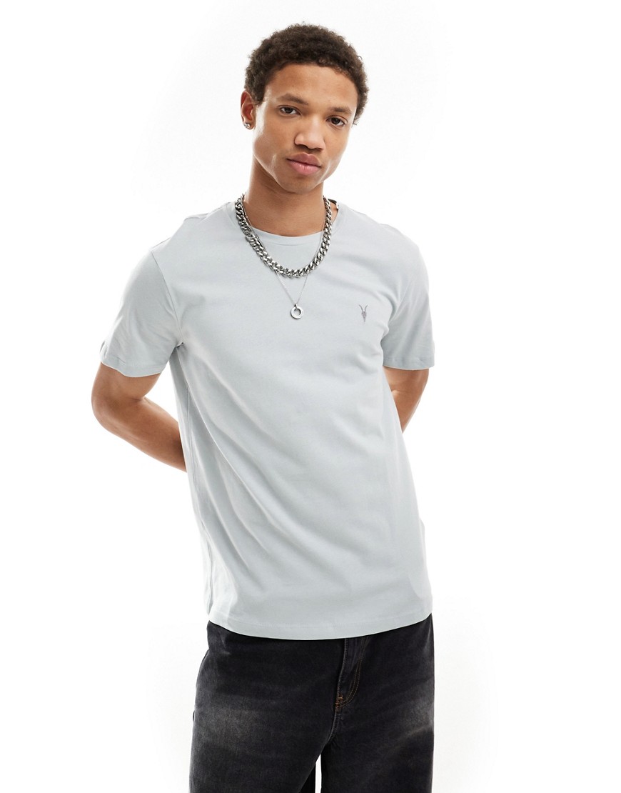 AllSaints Brace brushed cotton t-shirt in light grey