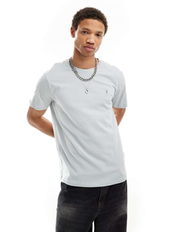 AllSaints - brace brushed cotton t-shirt in light grey