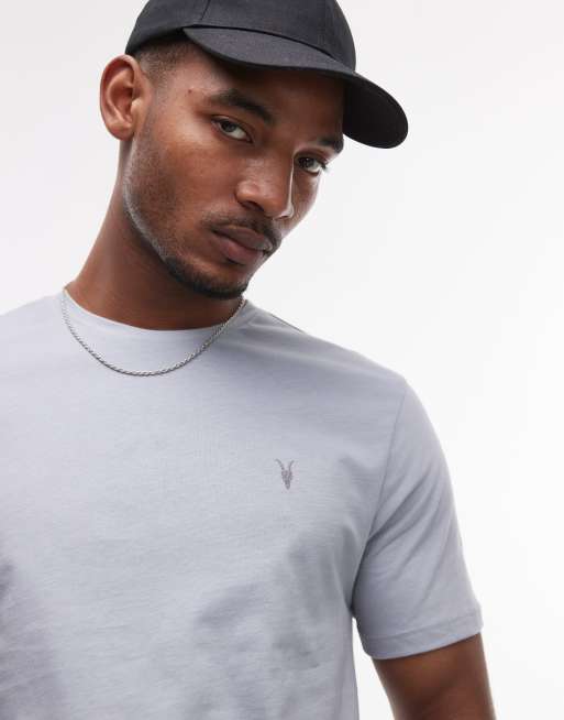 AllSaints Brace brushed cotton t-shirt in willow blue