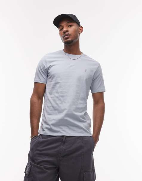 AllSaints Brace brushed cotton t-shirt in willow blue - view 1