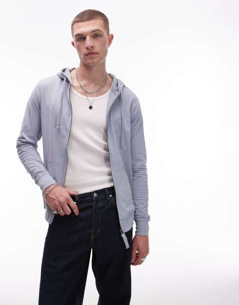 Allsaints brace hoodie in willow blue - view 1