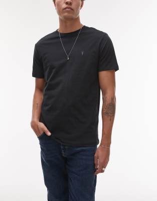 AllSaints - Brace - Lot de 3 t-shirts en coton brossé - Noir