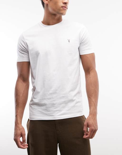 AllSaints - Brace - Pack de 3 camisetas blancas de manga corta con logo pequeño, 2 de 5