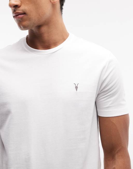 AllSaints - Brace - Pack de 3 camisetas blancas de manga corta con logo pequeño, 5 de 5