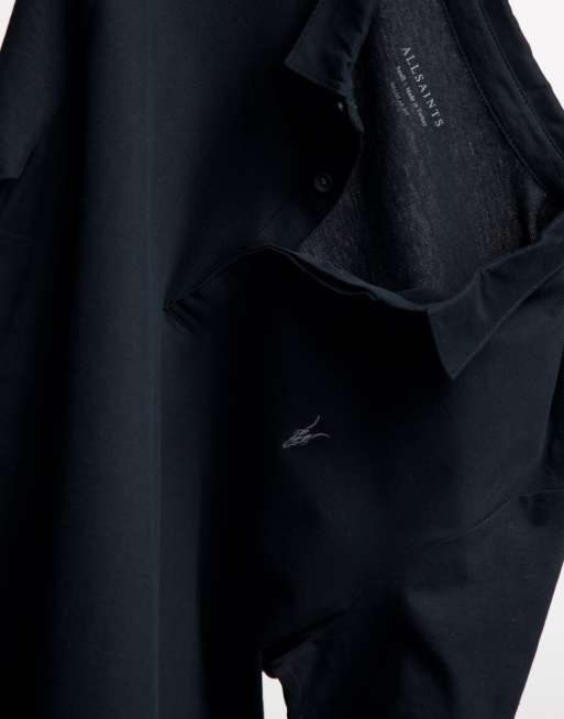 AllSaints – Brace – Polohemd in Pechschwarz, 3 von 4