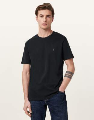 Brace - T-Shirt in Tiefschwarz mit Rundhalsausschnitt Schwarz 44