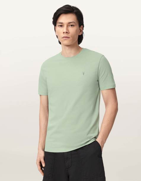 AllSaints - Brace - T-shirt met ronde hals en korte mouwen in groen - view 1