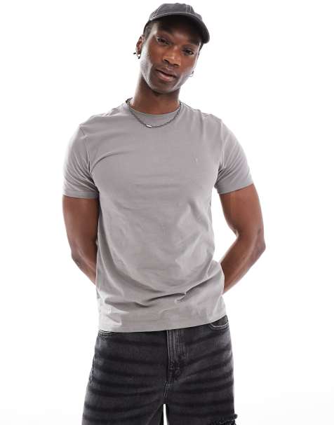 AllSaints - Brace - T-shirt van geborsteld katoen in grijs - view 1