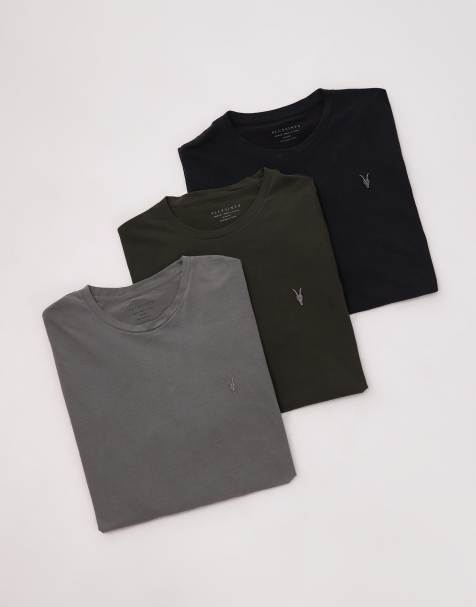 AllSaints Brace t-shirts in khaki/black/green - view 1