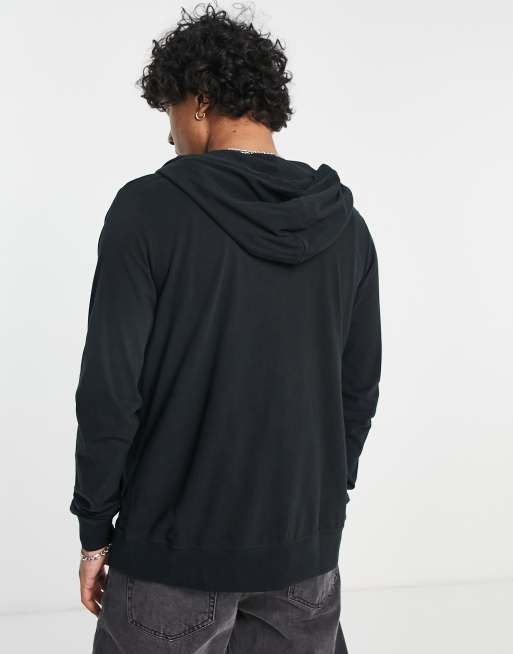 AllSaints Underground Zip Hoodie Men's Clothing Jet Black : 2XL