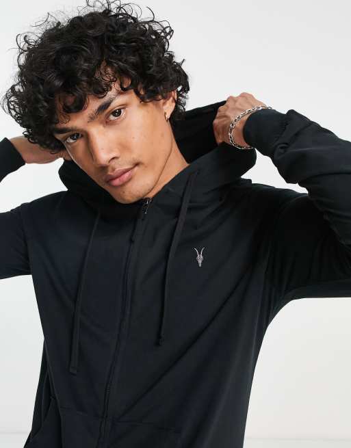 All saints black zip sales hoodie