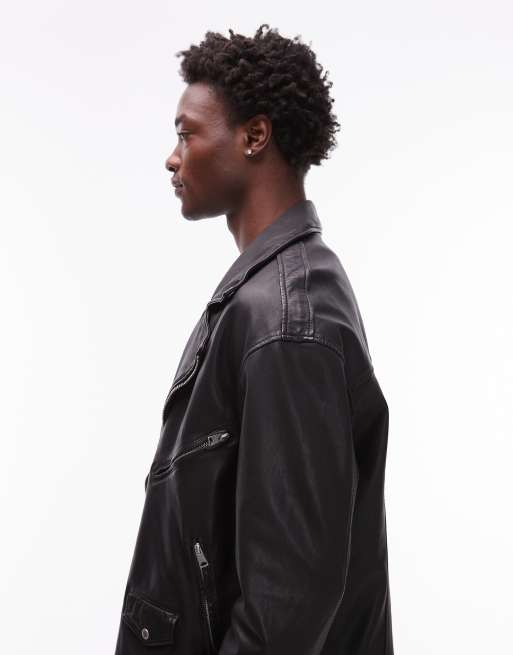 AllSaints - Bradford - Veste en cuir - Noir, 4 de 5