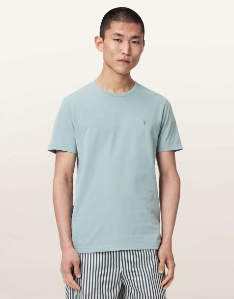 AllSaints – Brave – T-Shirt in Saltonblau mit Rundhalsausschnitt - view 1