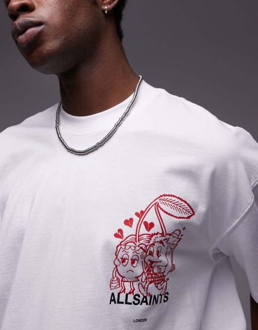 AllSaints Breakup back graphic T-shirt in white | ASOS