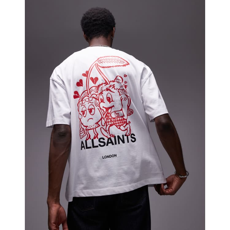 (取寄) オールセインツ メンズ ブレイクアップ ショート スリーブ クルー AllSaints men Breakup Short Sleeve Crew Optic White 207904787-1-opticwhite?$n_750w