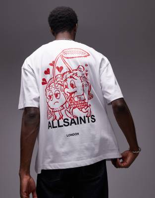 AllSaints – Breakup – T-Shirt in Weiß mit Rückenprint - view 1