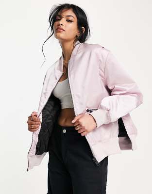 Allsaints Brooke bomber jacket in pink