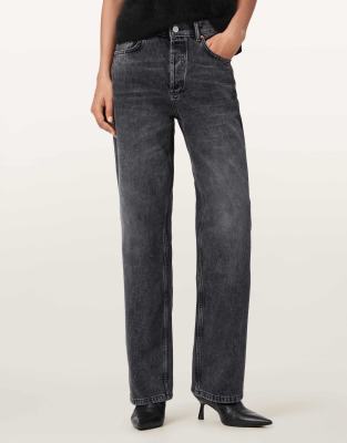 AllSaints - Brooklyn - Jeans in verwaschenem Schwarz