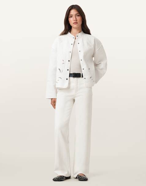 AllSaints – Brooklyn – Jeans in Wollweiß - view 1
