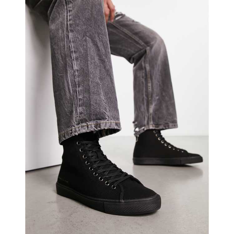 AllSaints Bryce high top sneakers in black ASOS