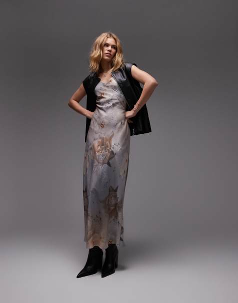 AllSaints - Bryony - Maxi jurk in zachtblauw - view 1
